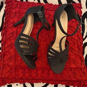 Top Moda Black Bedazzled Heels